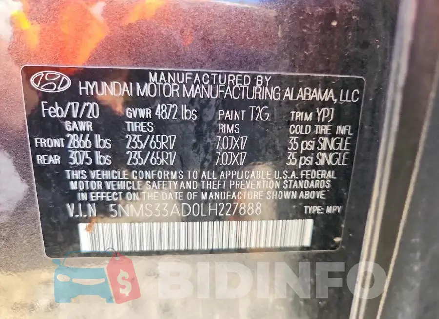 5NMS33AD0LH227888 Photo# 12