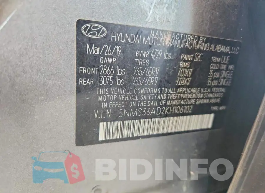 5NMS33AD2KH106102 Photo# 13