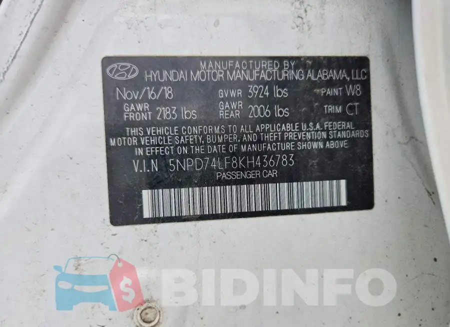 5NPD74LF8KH436783 Photo# 12