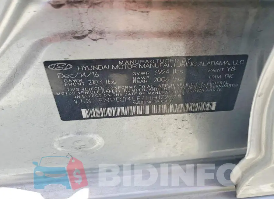 5NPD84LF4HH172578 Photo# 12