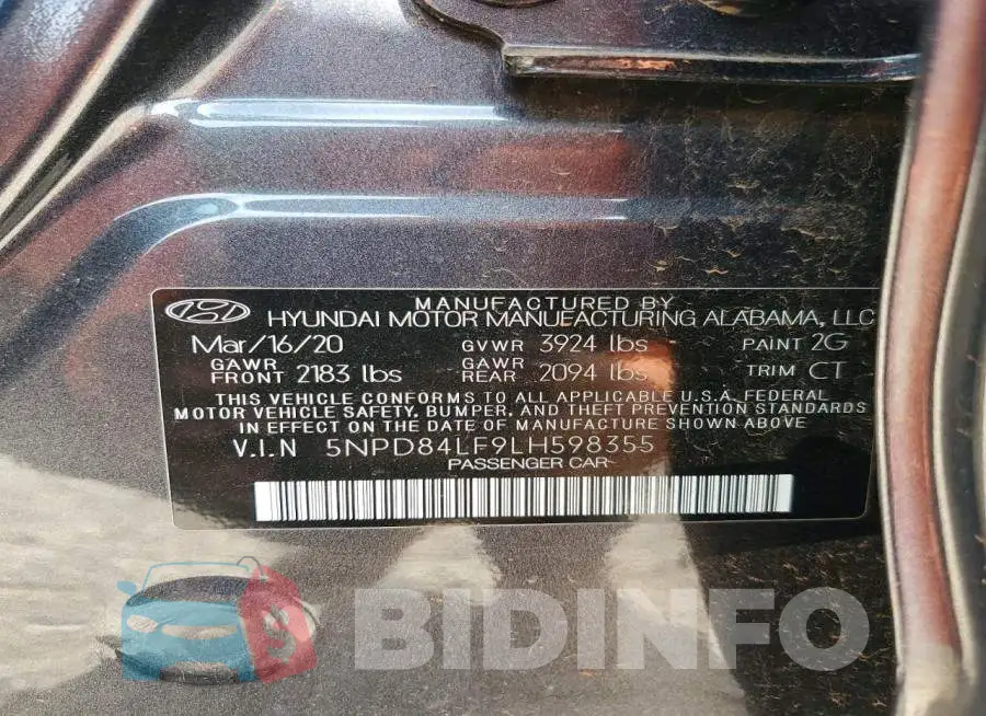 5NPD84LF9LH598355 Photo# 12