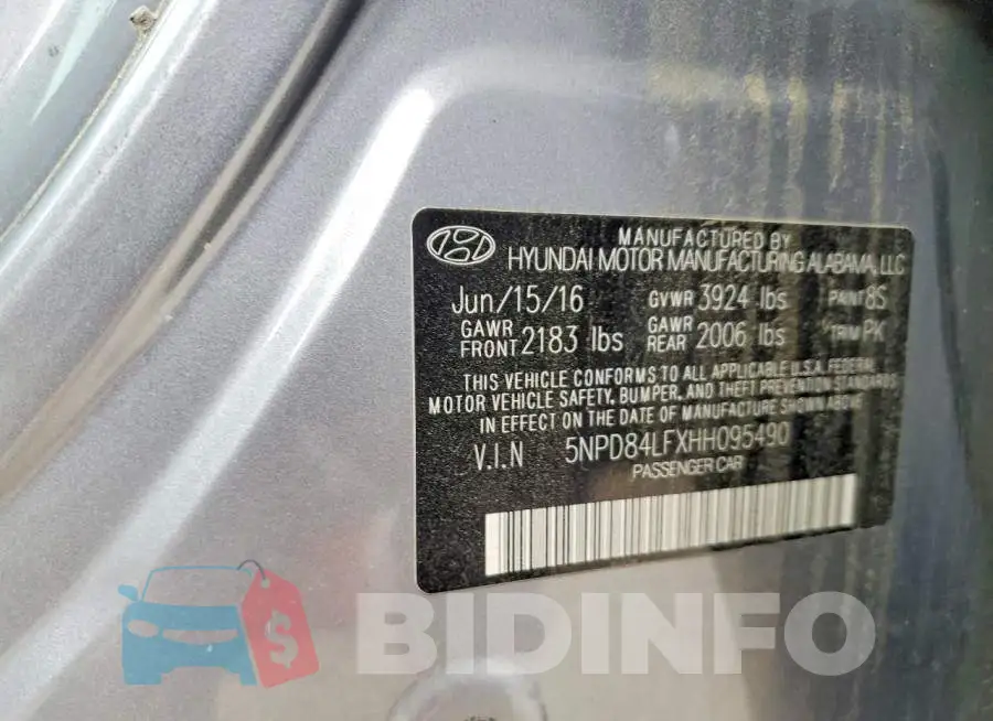 5NPD84LFXHH095490 Photo# 12