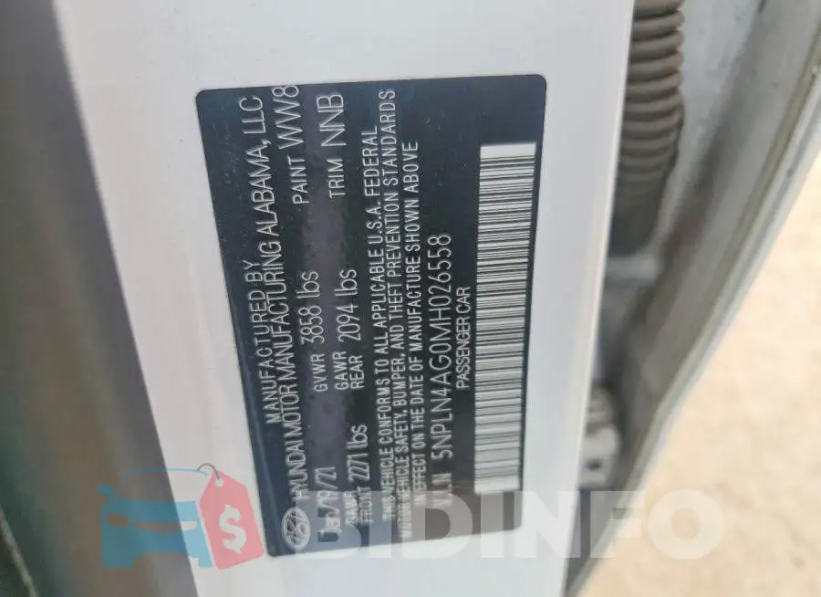 5NPLN4AG0MH026558 Photo# 12