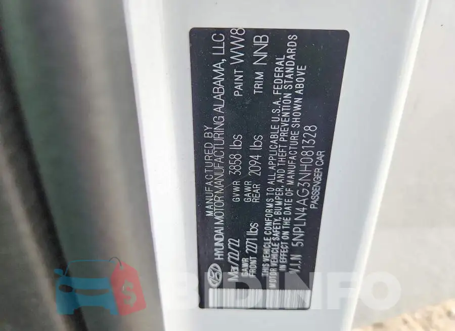 5NPLN4AG3NH081328 Photo# 12