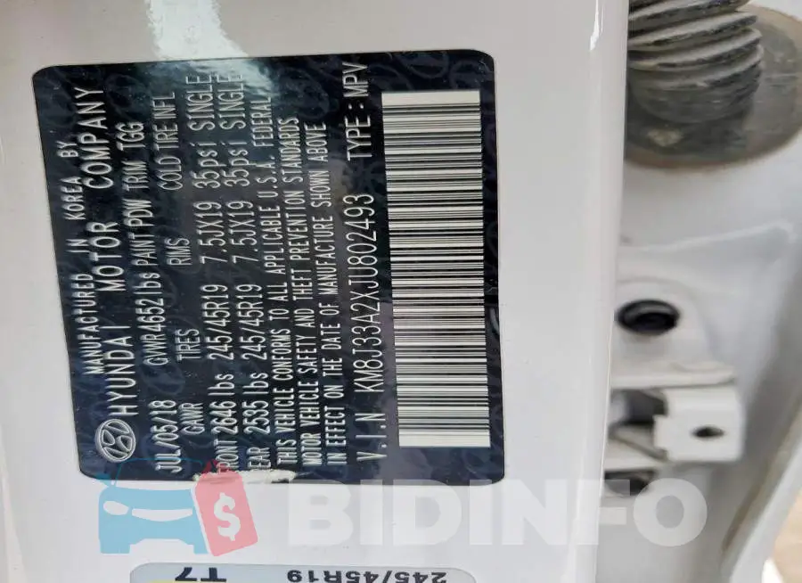 KM8J33A2XJU802493 Photo# 13
