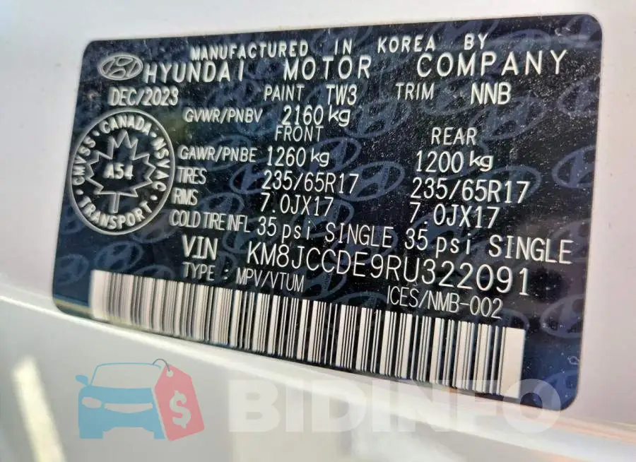 KM8JCCDE9RU322091 Photo# 13
