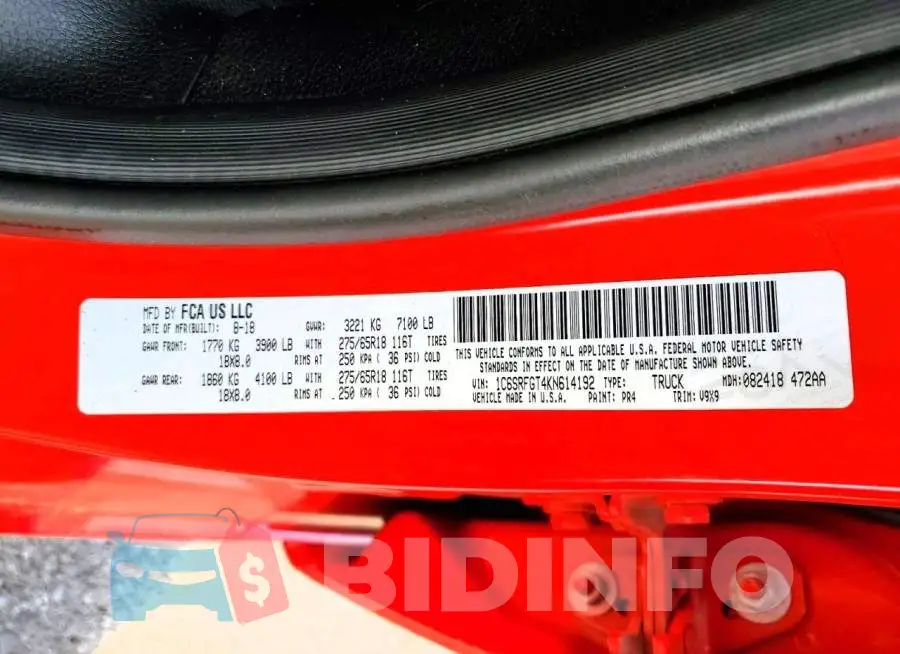 1C6SRFGT4KN614192 Photo# 12