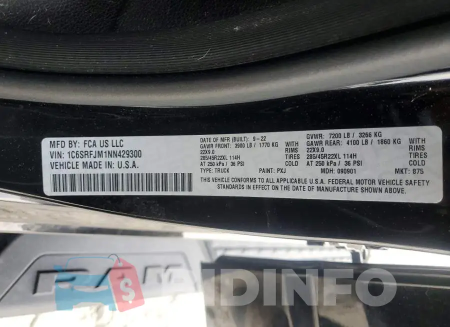 1C6SRFJM1NN429300 Photo# 12