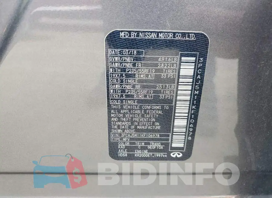 3PCAJ5M11KF106978 Photo# 13