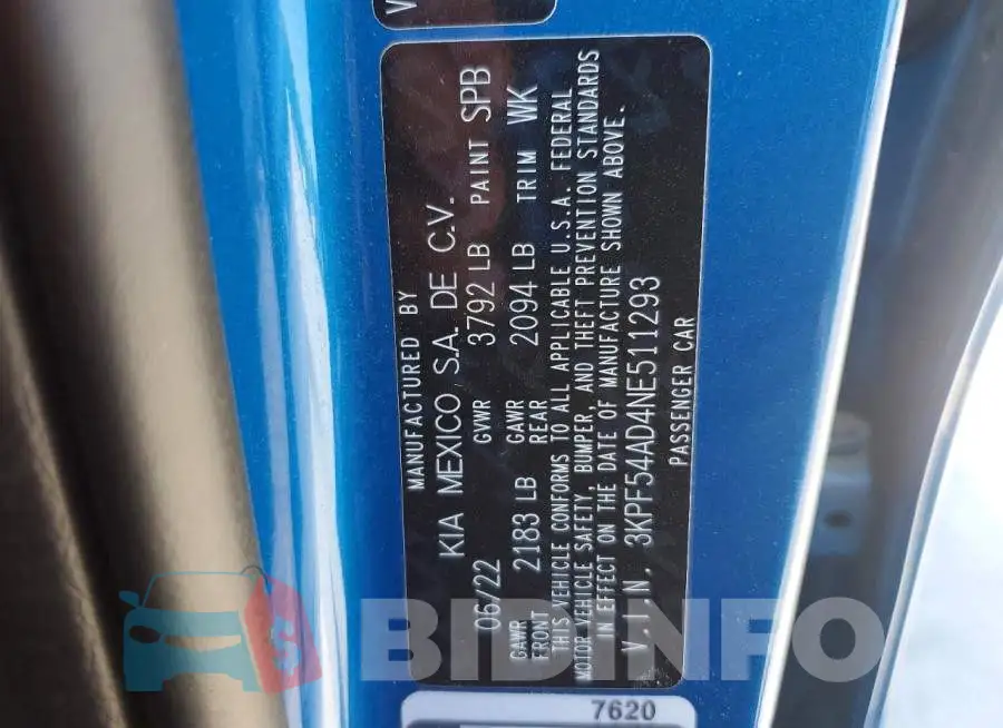 3KPF54AD4NE511293 Photo# 12