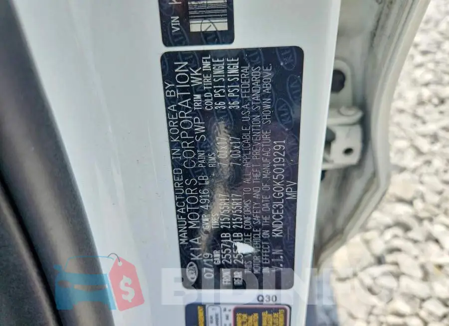 KNDCE3LG0K5019291 Photo# 13