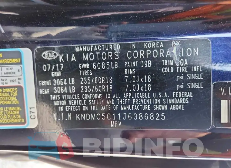 KNDMC5C11J6386825 Photo# 13