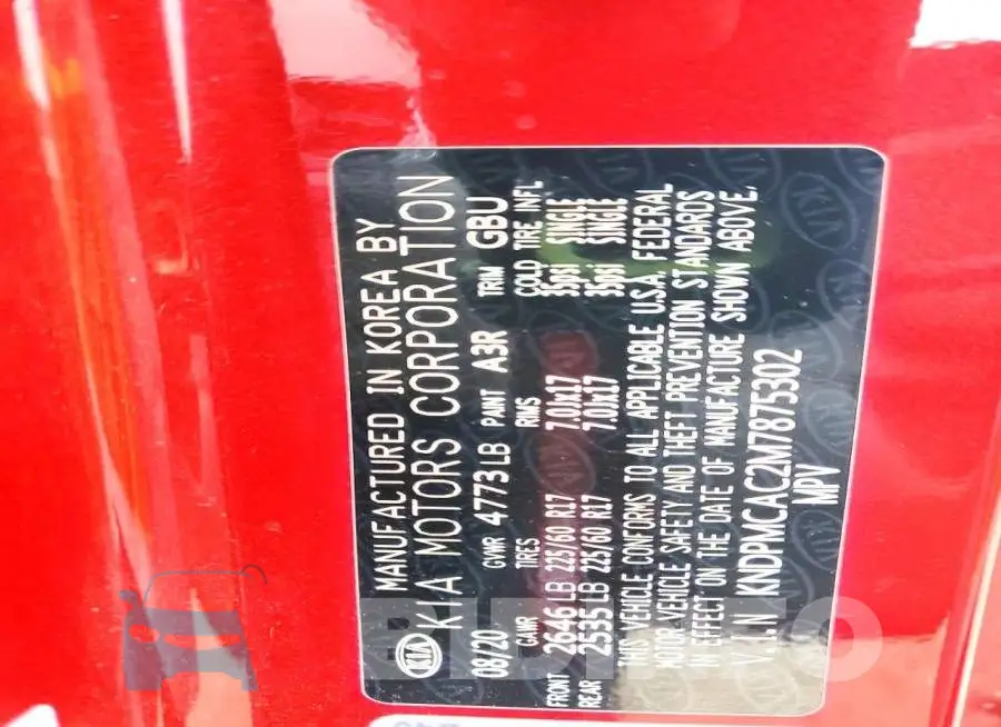 KNDPMCAC2M7875302 Photo# 13
