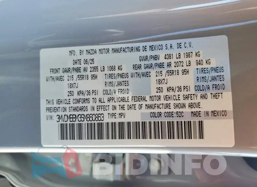 3MVDMBBM3SM860863 Photo# 13