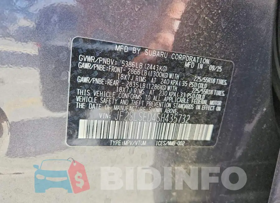 JF2SLSED4SH435732 Photo# 13