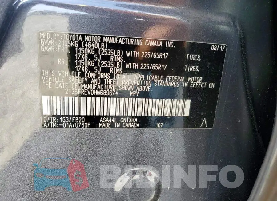 2T3BFREV0HW689674 Photo# 12