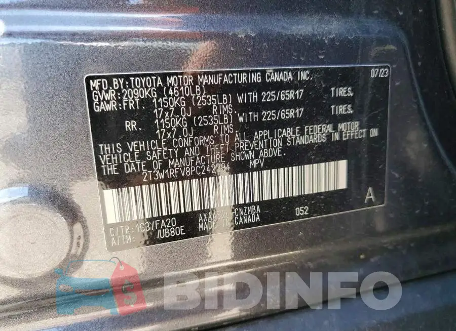 2T3W1RFV8PC242394 Photo# 13