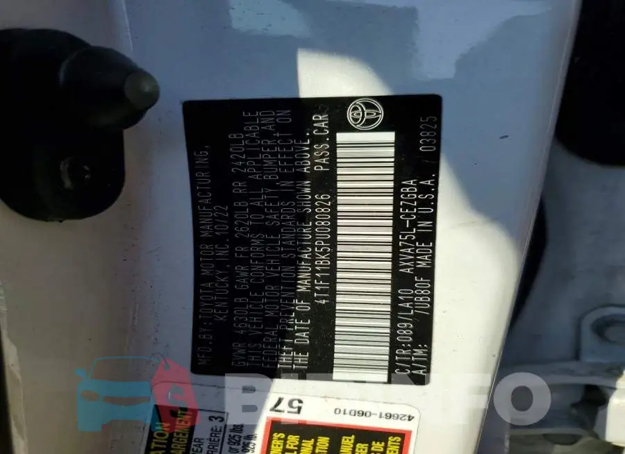 4T1F11BK5PU080826 Photo# 12