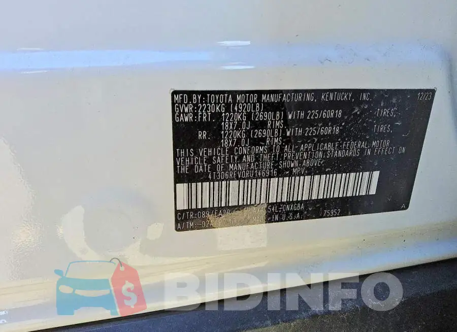 4T3D6RFV0RU146916 Photo# 14