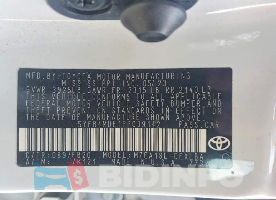 5YFB4MDE1PP039142 Photo# 12