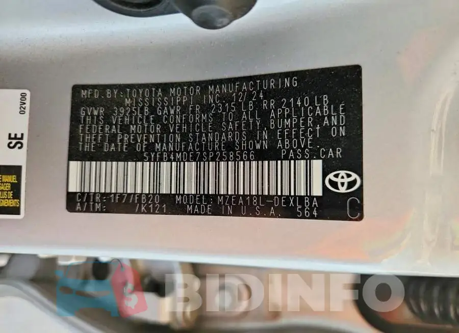 5YFB4MDE7SP258566 Photo# 13