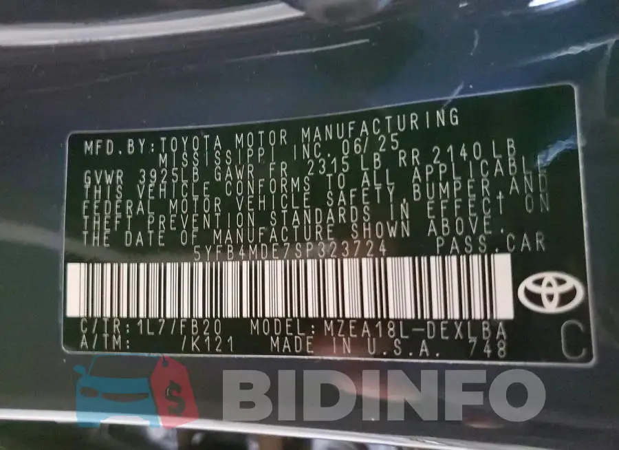 5YFB4MDE7SP323724 Photo# 12