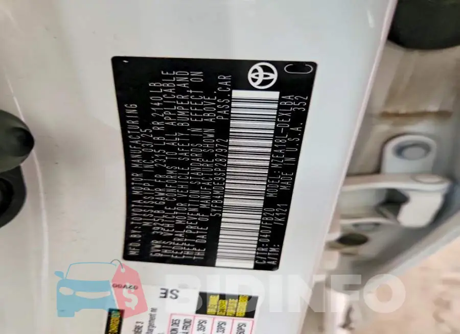 5YFB4MDE9SP287972 Photo# 12