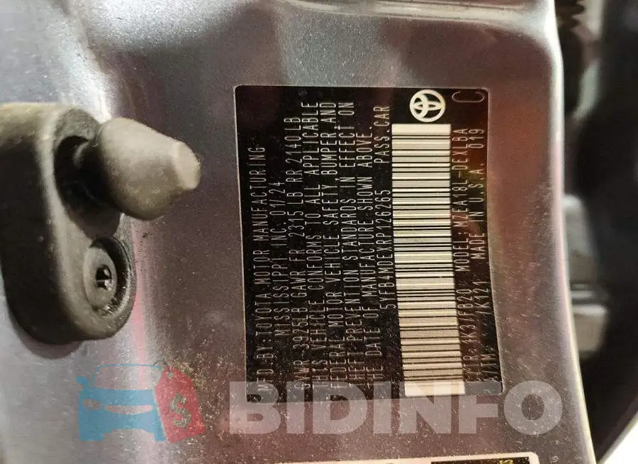 5YFB4MDEXRP126265 Photo# 12