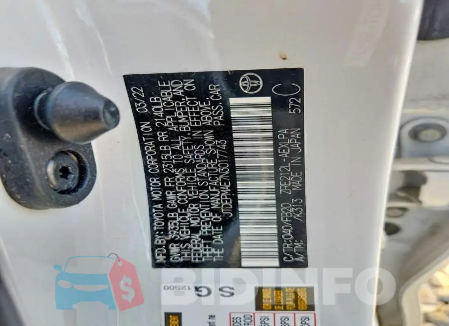 JTDEPMAE7N3017743 Photo# 12