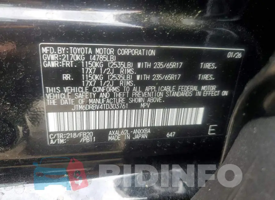 JTM6DRBV4TD303761 Photo# 14