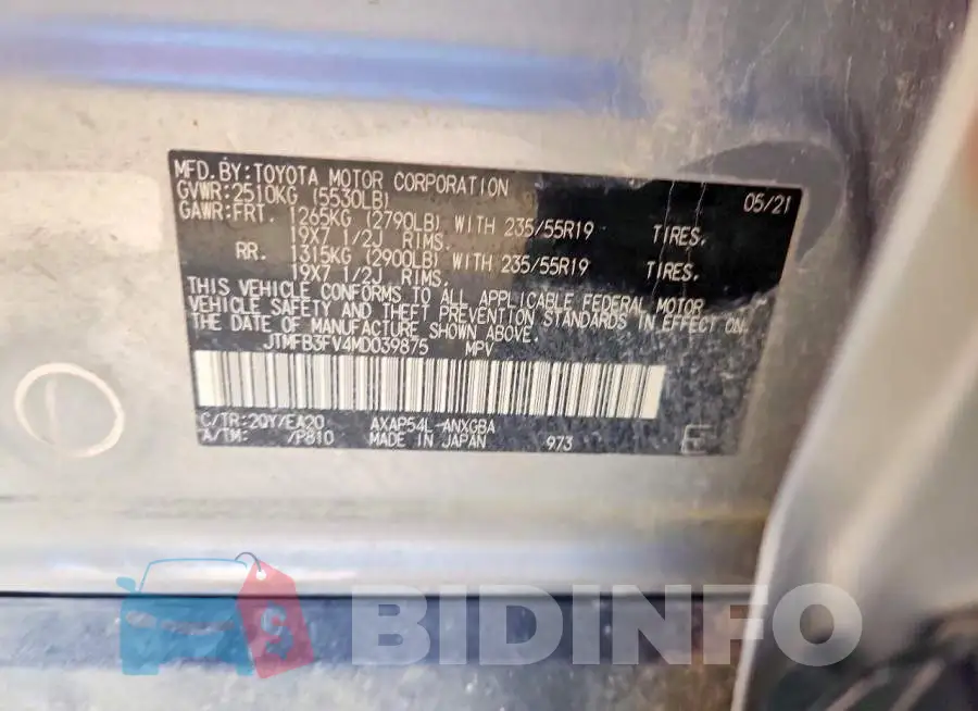 JTMFB3FV4MD039875 Photo# 14