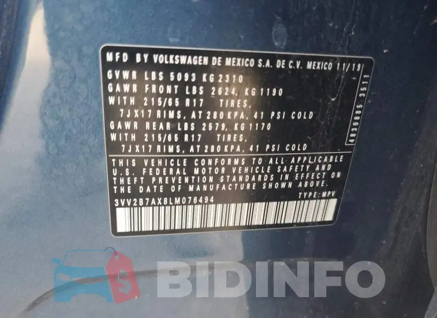 3VV2B7AX8LM076494 Photo# 14