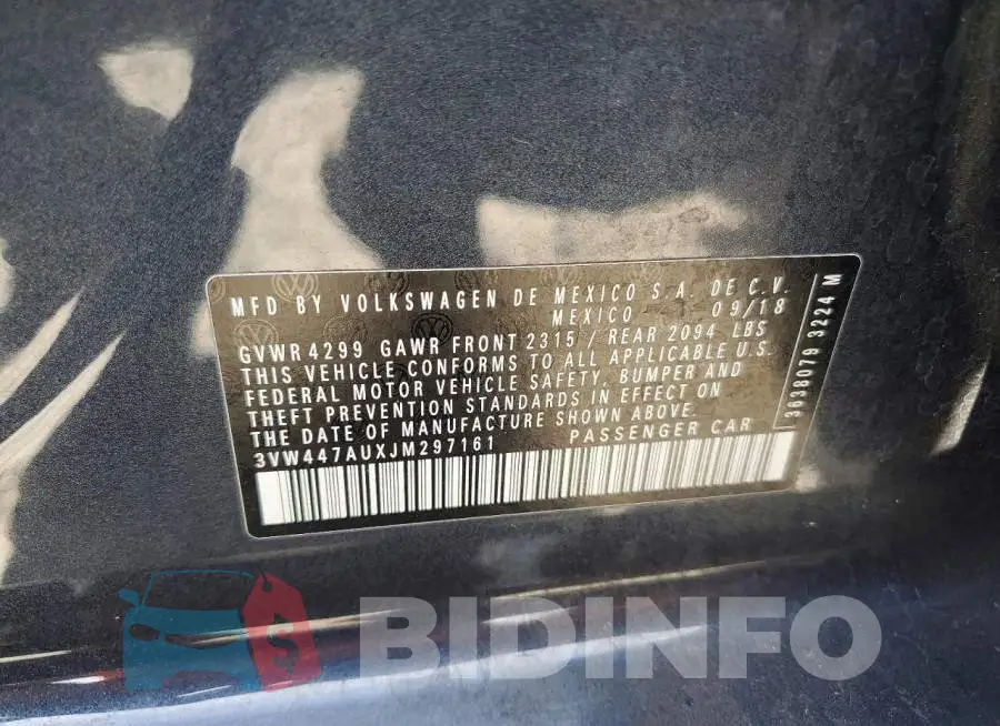 3VW447AUXJM297161 Photo# 12
