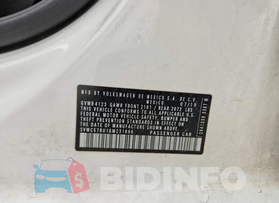 3VWC57BU1KM231896 Photo# 13