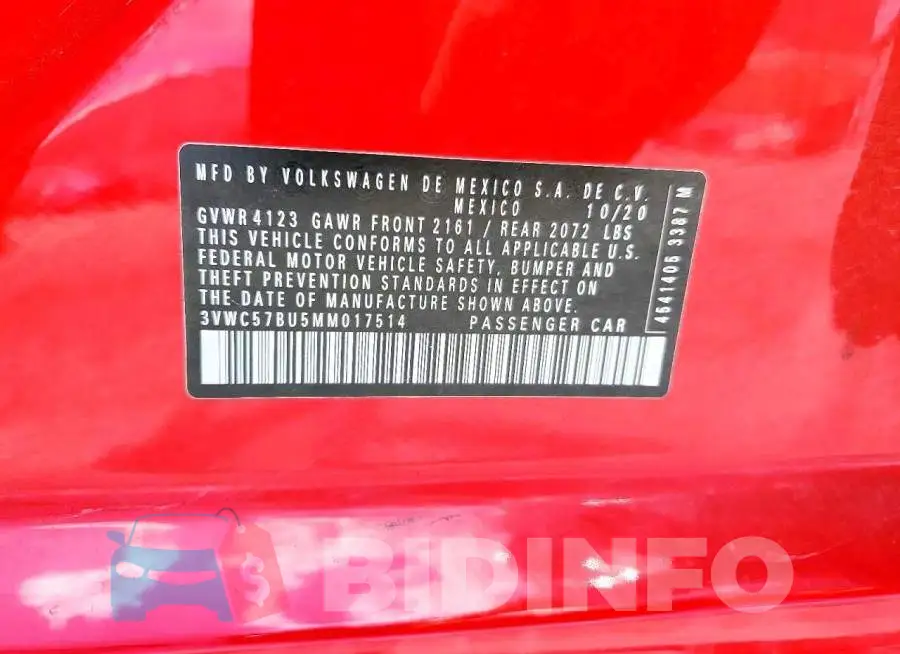 3VWC57BU5MM017514 Photo# 12