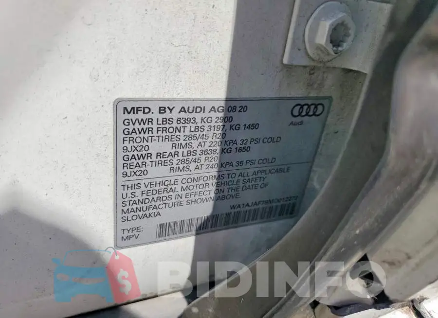 WA1AJAF78MD012272 Photo# 13