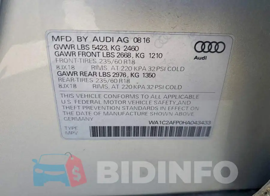 WA1C2AFP0HA043433 Photo# 12