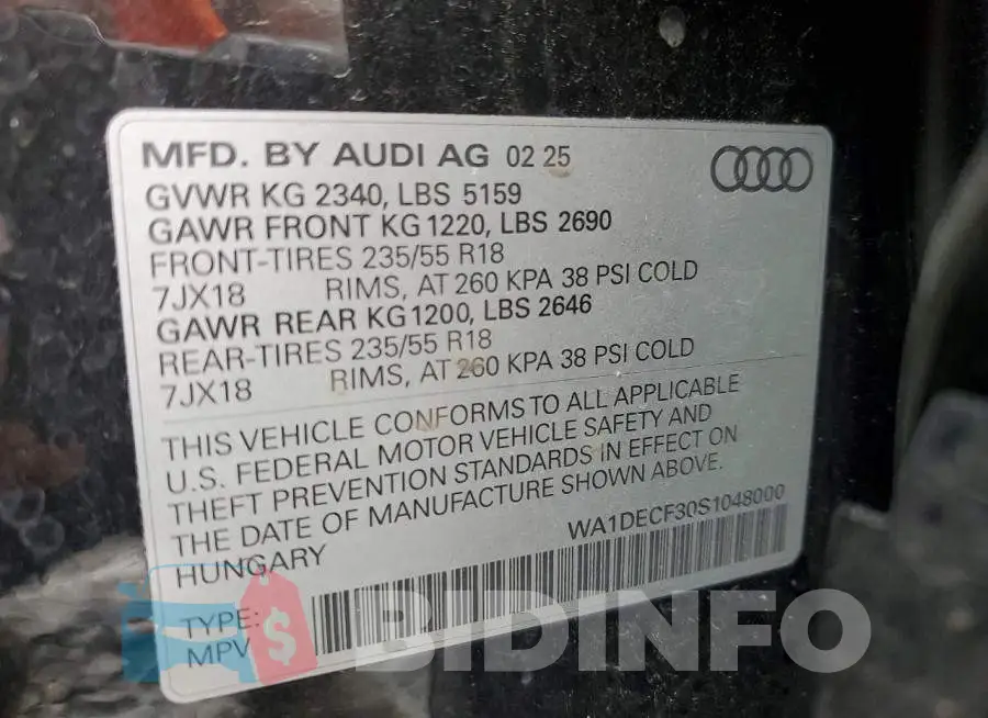 WA1DECF30S1048000 Photo# 13