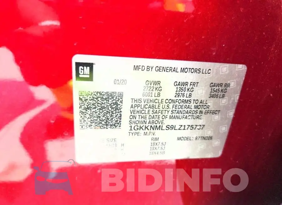 1GKKNMLS9LZ175737 Photo# 13