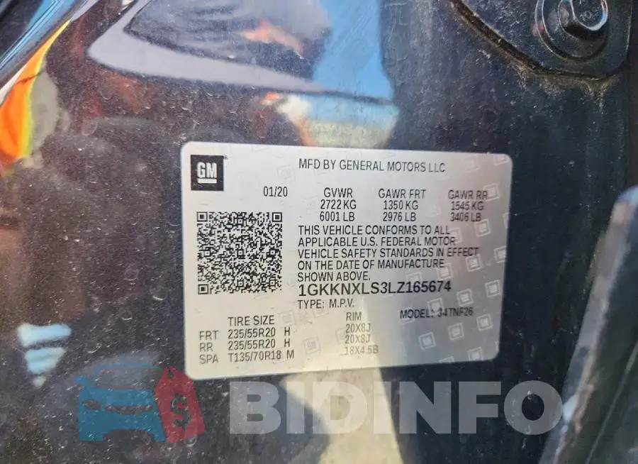 1GKKNXLS3LZ165674 Photo# 13
