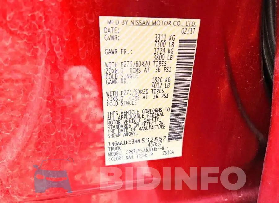 1N6AA1E53HN532852 Photo# 13