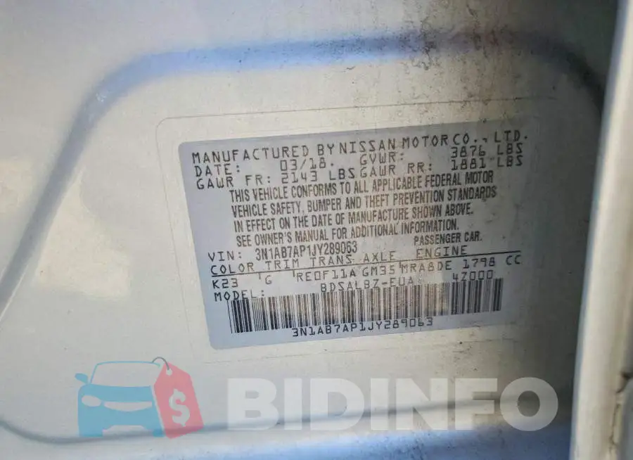 3N1AB7AP1JY289063 Photo# 12