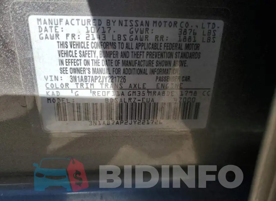 3N1AB7AP2JY221726 Photo# 12
