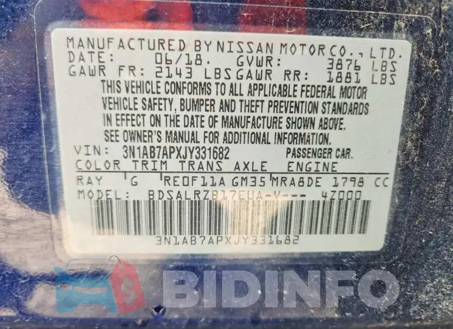 3N1AB7APXJY331682 Photo# 13