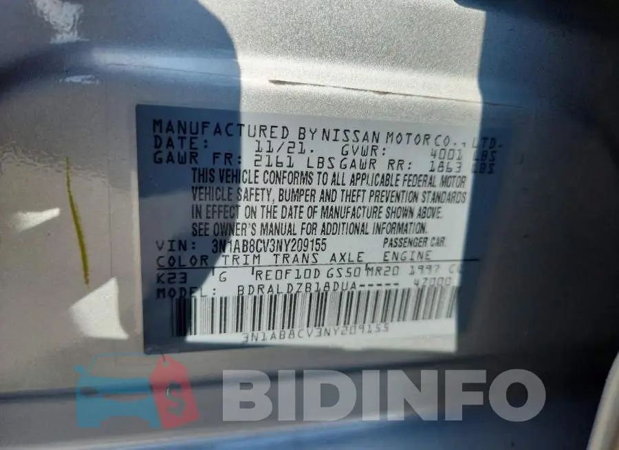 3N1AB8CV3NY209155 Photo# 12
