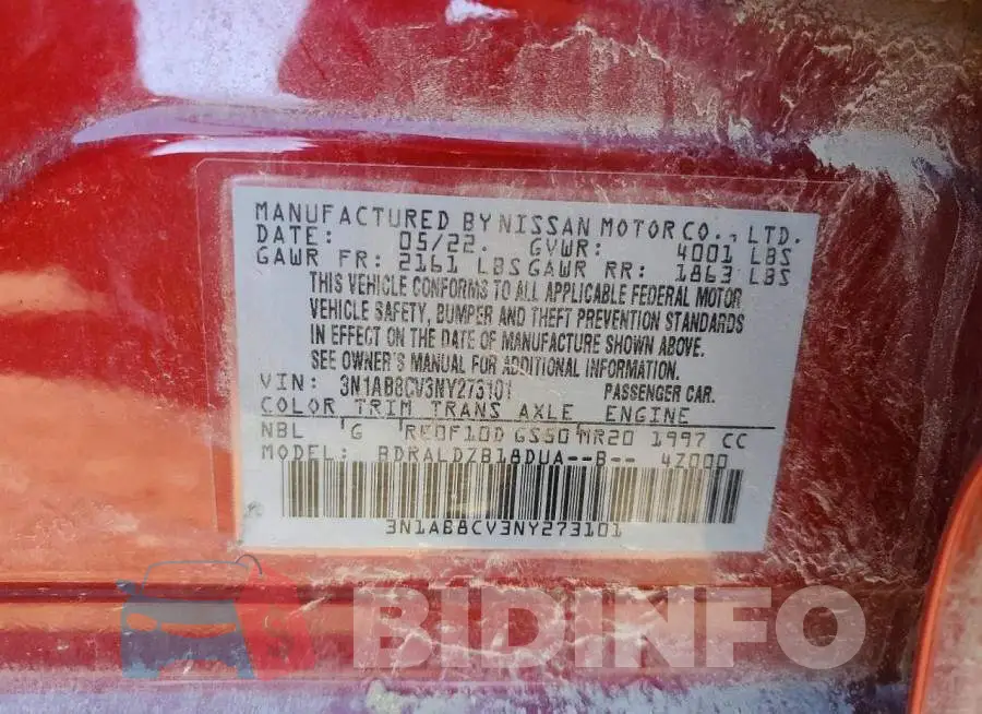 3N1AB8CV3NY273101 Photo# 12