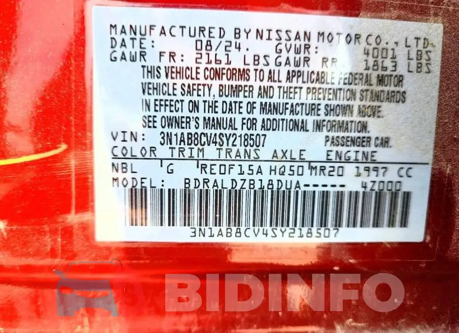 3N1AB8CV4SY218507 Photo# 12