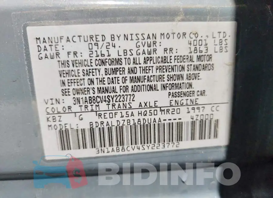 3N1AB8CV4SY223772 Photo# 13