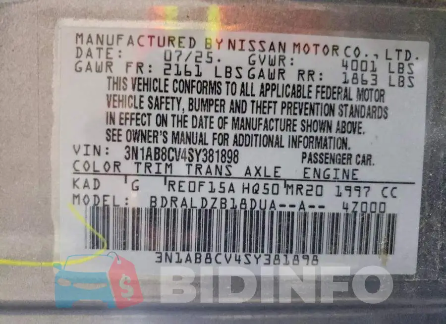 3N1AB8CV4SY381898 Photo# 13