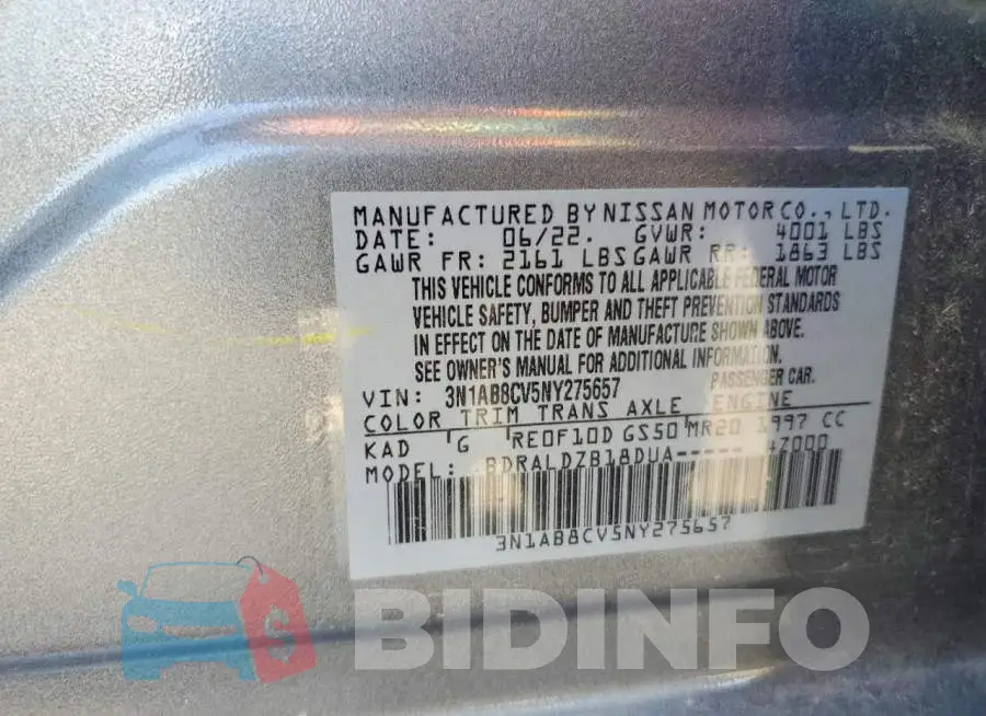 3N1AB8CV5NY275657 Photo# 12